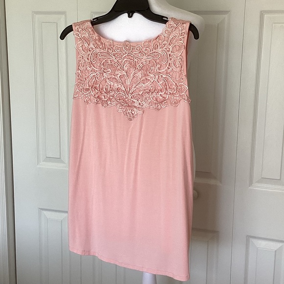 Blush, Soft Knit Top with Lace Detail - Picture 9 of 10